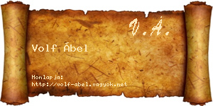 Volf Ábel névjegykártya